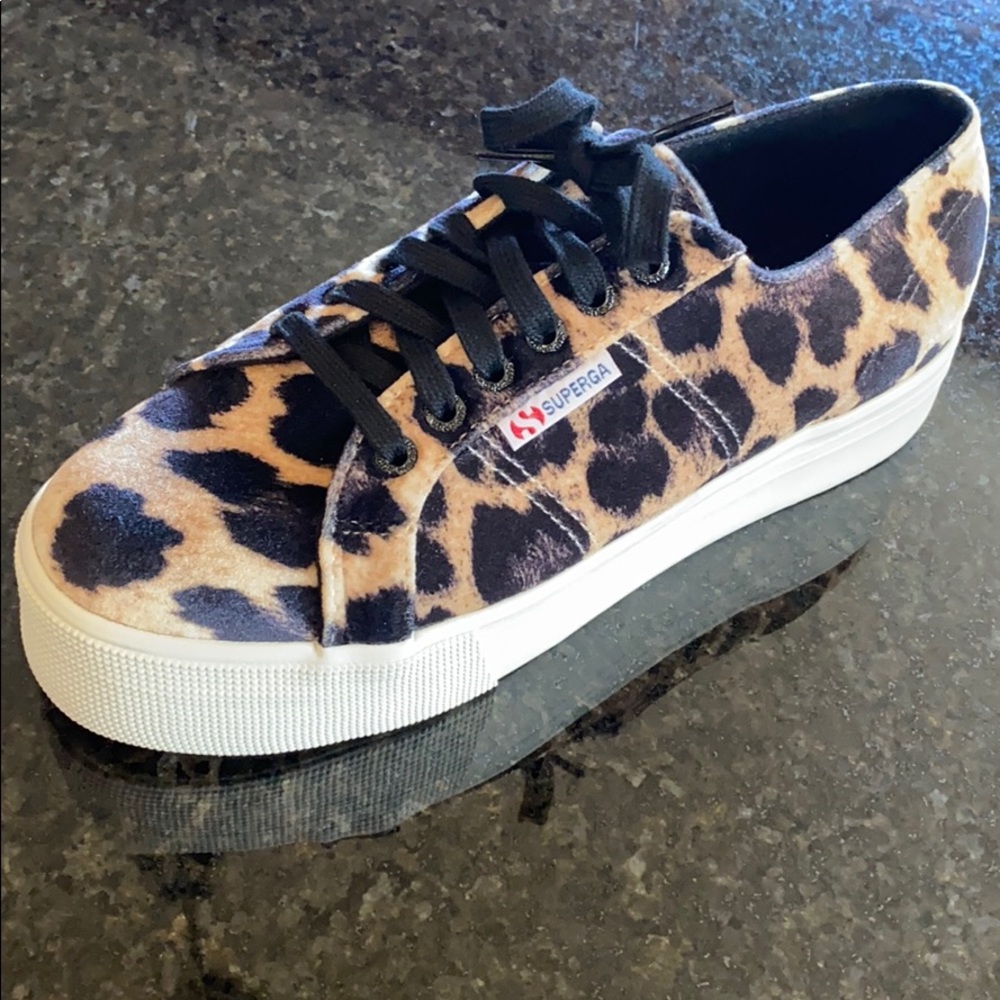 Superga leopard wedge tennis shoes!